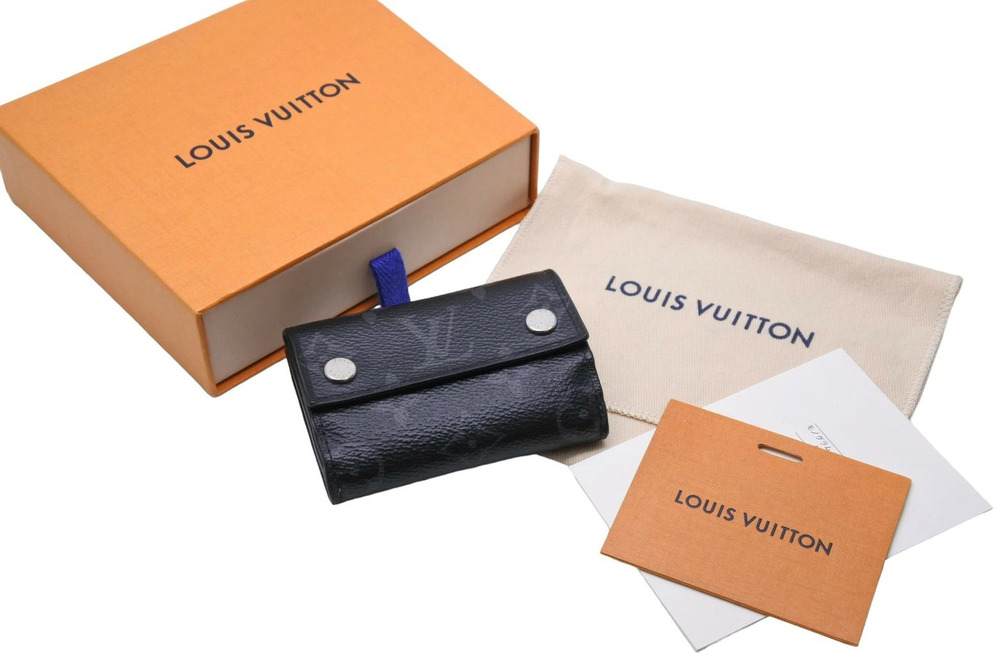 LOUIS VUITTON Tri fold Wallet Discovery Compact Monogram Eclipse Black